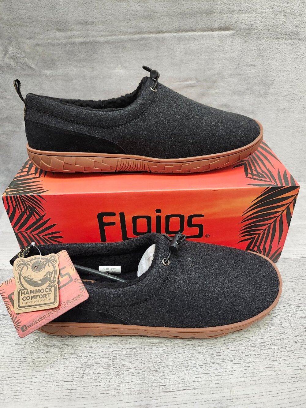 Flojos Zapa Charcoal/Gum Men 10/ W11 Unisex Slipper NIB